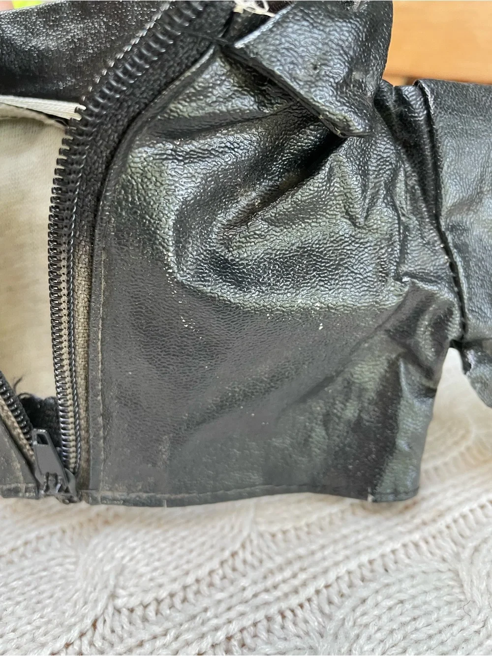 Harley-Davidson Black Leather-look Mini Jacket w/Patch for doll/stuffed animal